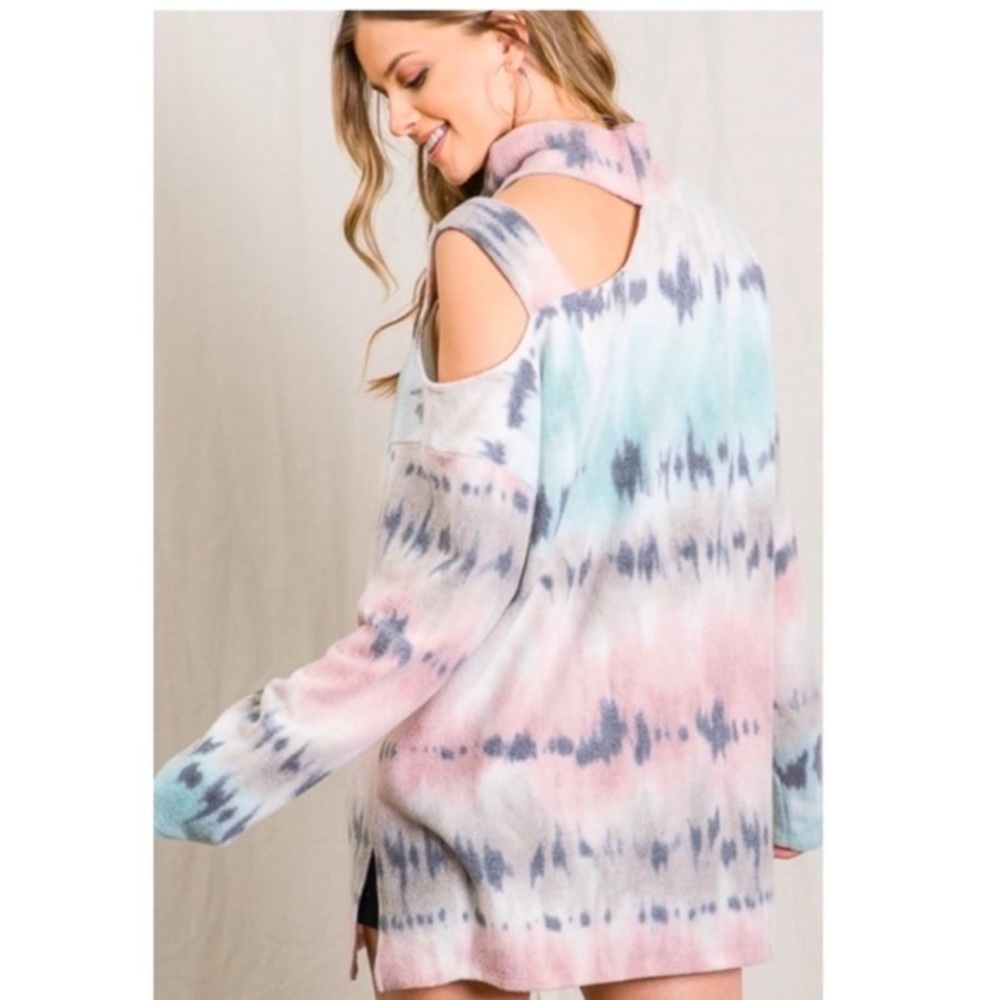 Brush Striped Tie-Dye Top